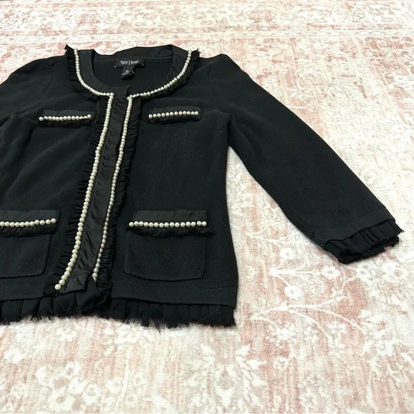 WHBM Pearl Embellished Knit Cardigan Jacket - Picture 4 of 12